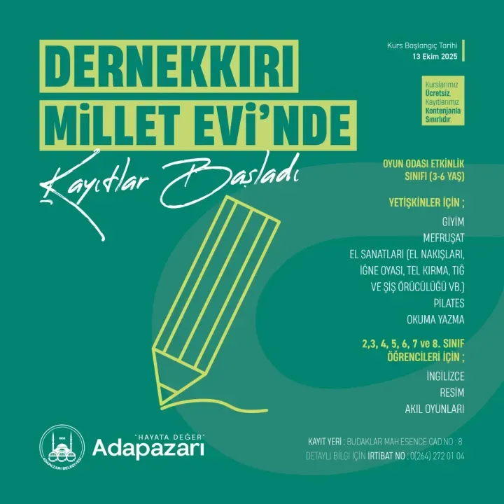 Büyükşehir'de kurslar başlıyor!