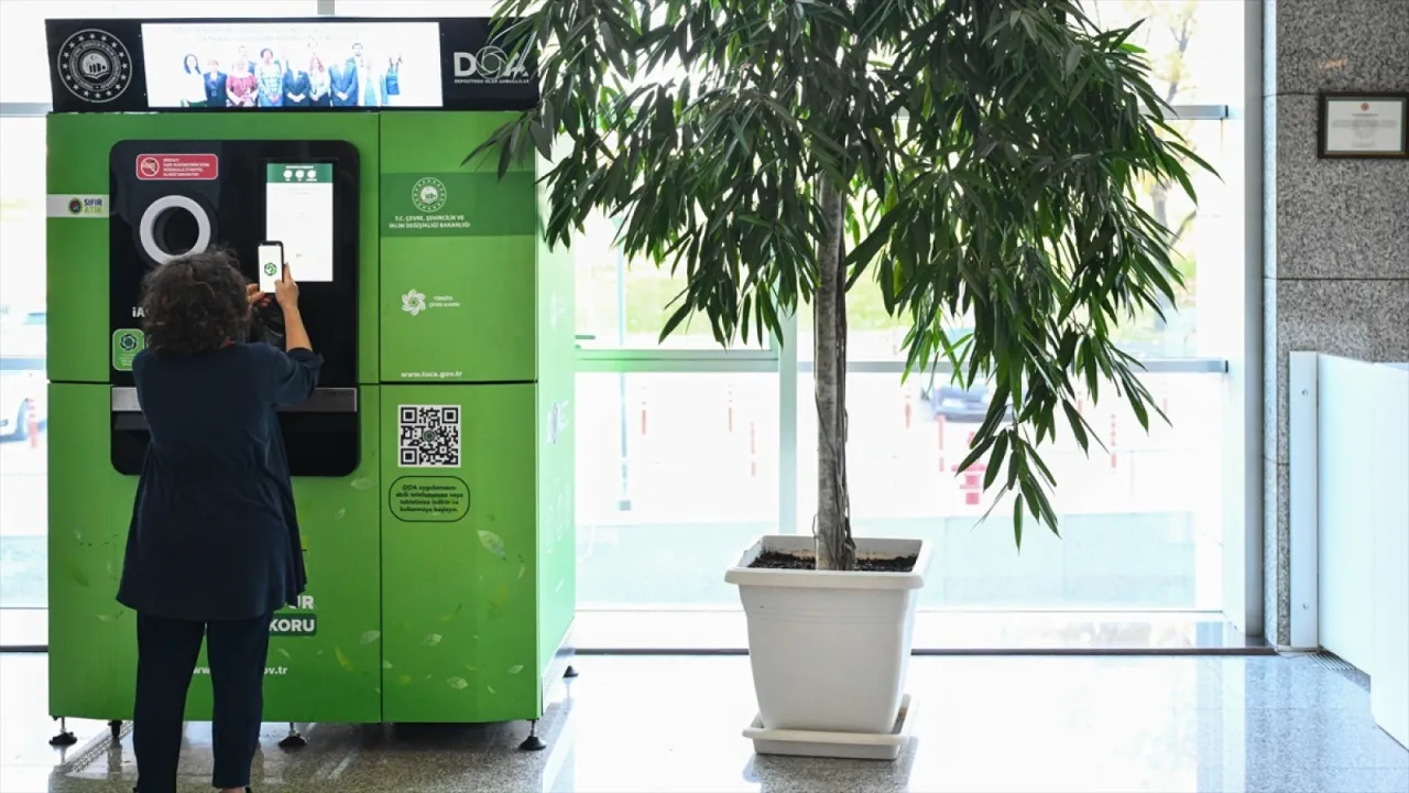 Pilot bölge olan Sakarya'da hizmete alınan "depozito iade makineleri", TBMM'de yerini aldı