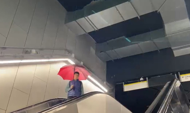 Sağanak yağış İBB'ye bağlı metroda su baskınına neden oldu