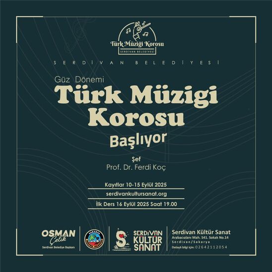 Serdivan Belediyesi Türk Müziği Korosu Güz Dönemi Kayıtları Başlıyor