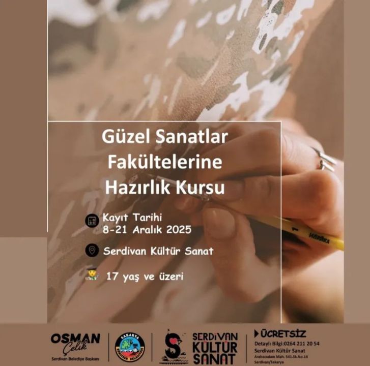 Serdivan'da güzel sanatlar hazırlık kursları başlıyor