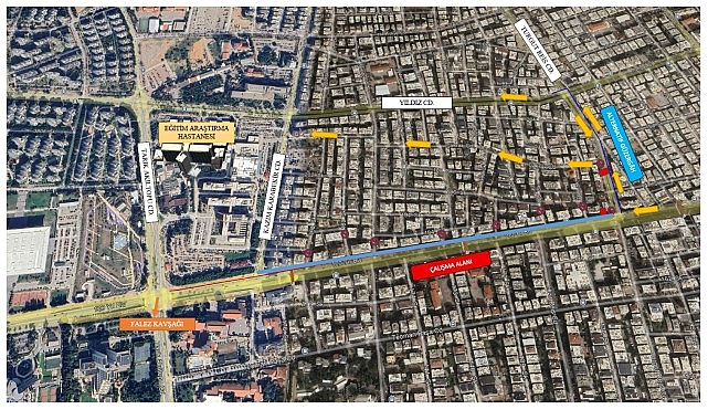 Turgut Reis Caddesi ile Falez Kavşağı arası trafiğe kapatılacak